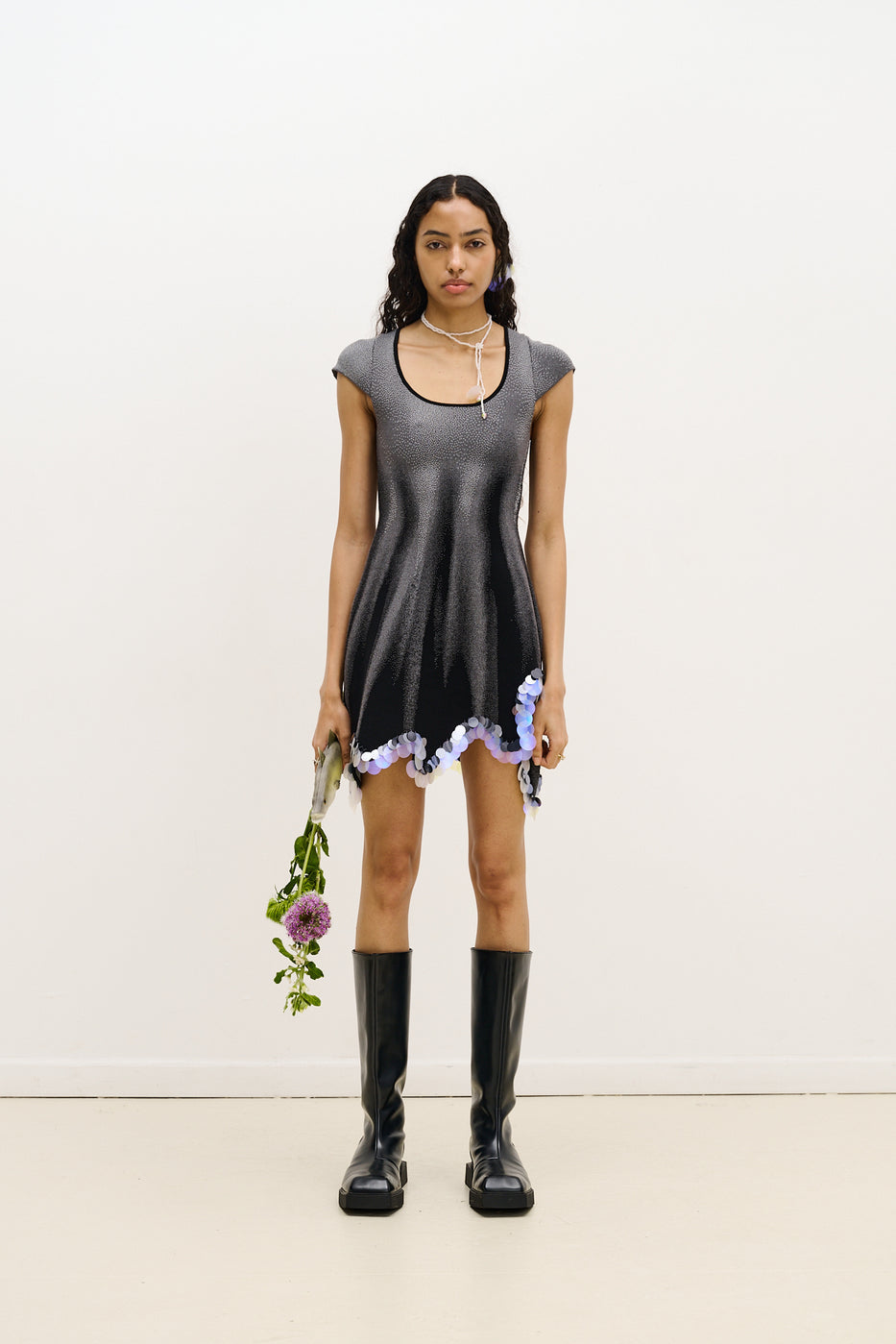 Zingel flashlight reflective mini dress with sequins