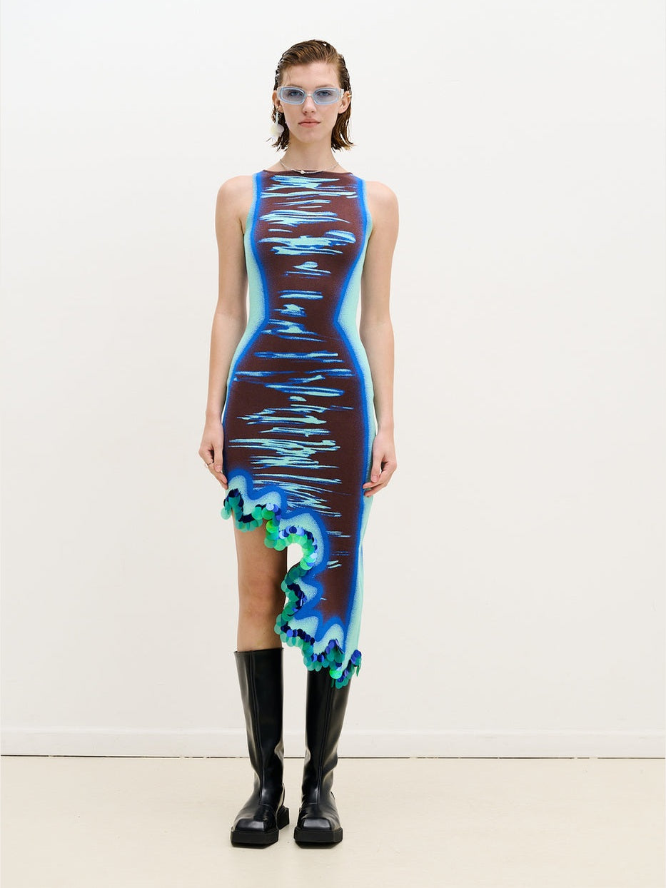 Robin reversible wavy dress with sequins