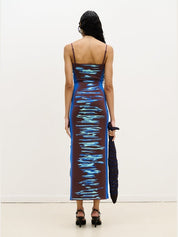 Iris ocean print maxi tank dress
