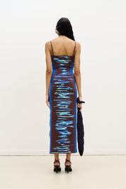 Iris ocean print maxi tank dress