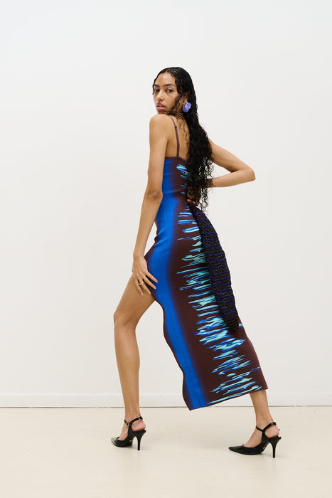Iris ocean print maxi tank dress