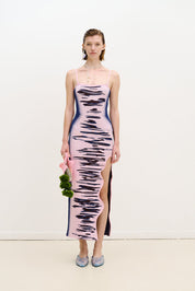 Iris ocean print maxi tank dress