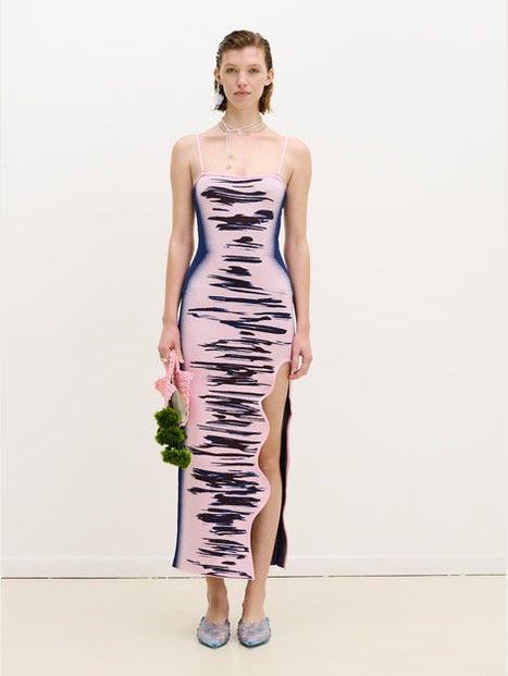 Iris ocean print maxi tank dress