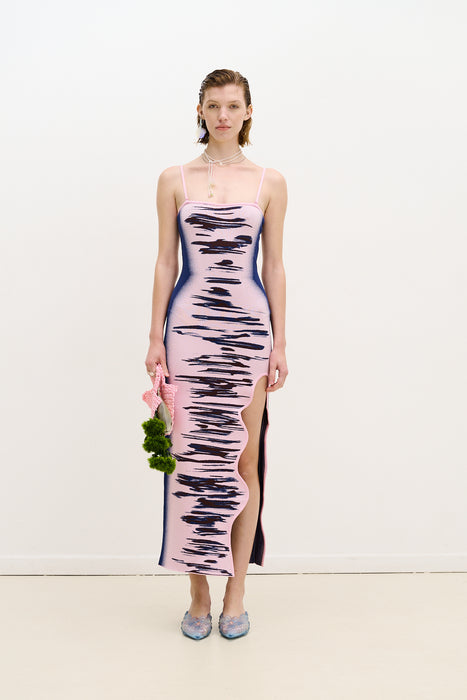 Iris ocean print maxi tank dress