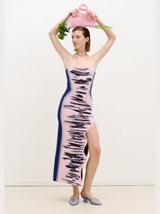 Iris ocean print maxi tank dress