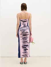 Iris ocean print maxi tank dress