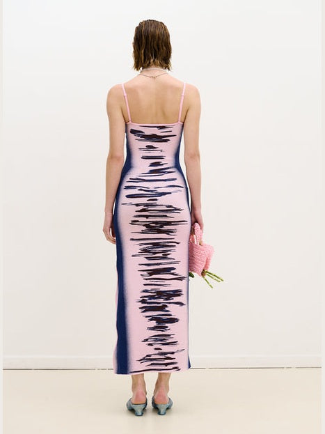 Iris ocean print maxi tank dress