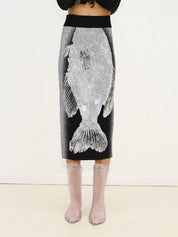 Coley flashlight reflective midi skirt