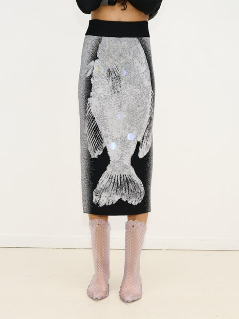 Coley flashlight reflective midi skirt