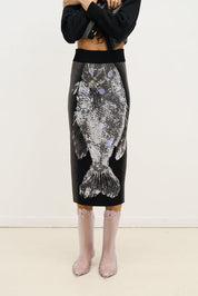 Coley flashlight reflective midi skirt