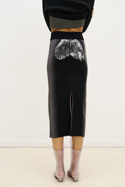 Coley flashlight reflective midi skirt