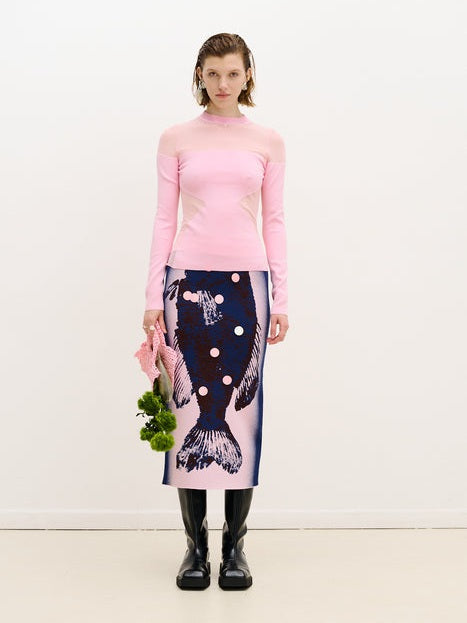 Blenny long sleeve sheer pullover