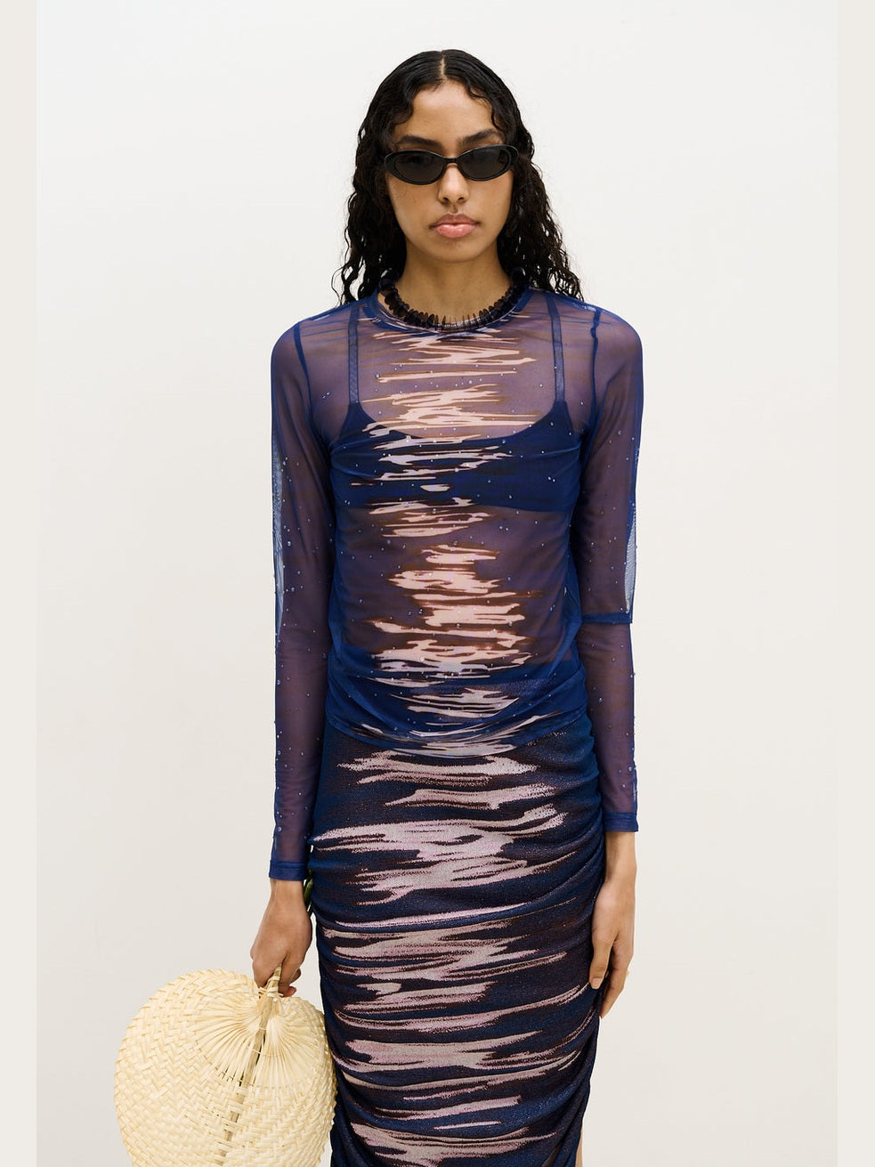 Betta mesh crewneck top