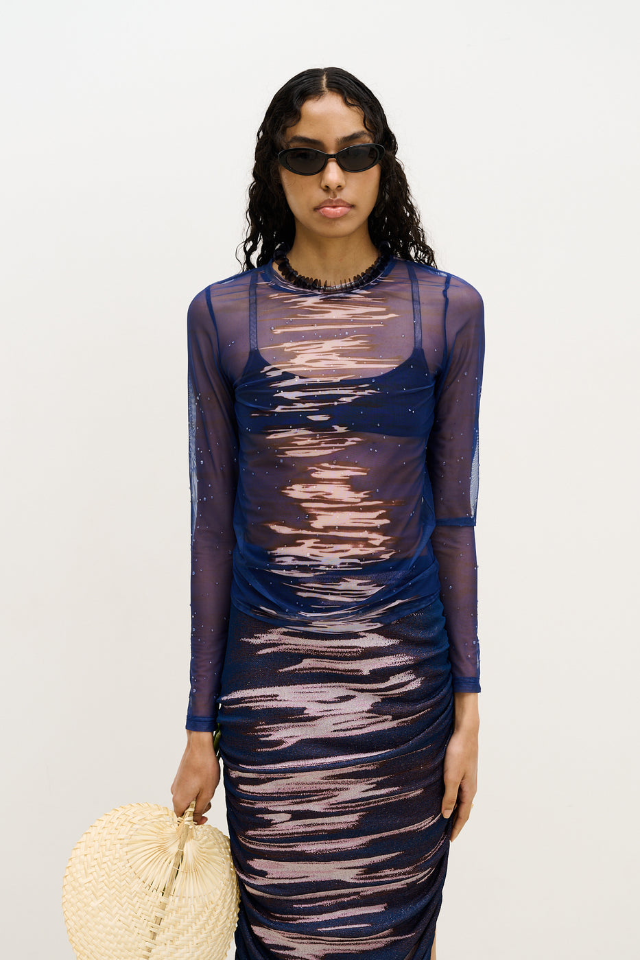 Betta mesh crewneck top