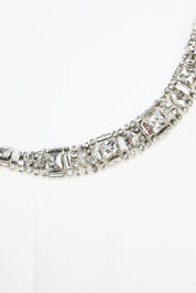 CRYSTAL NECKLINE CREPE CAPE GOWN