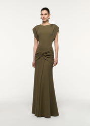 Waterfall twist drape jersey skirt