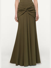 Waterfall twist drape jersey skirt
