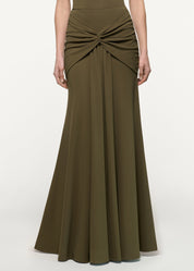 Waterfall twist drape jersey skirt