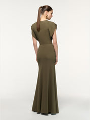 Petal drape sleeve jersey top