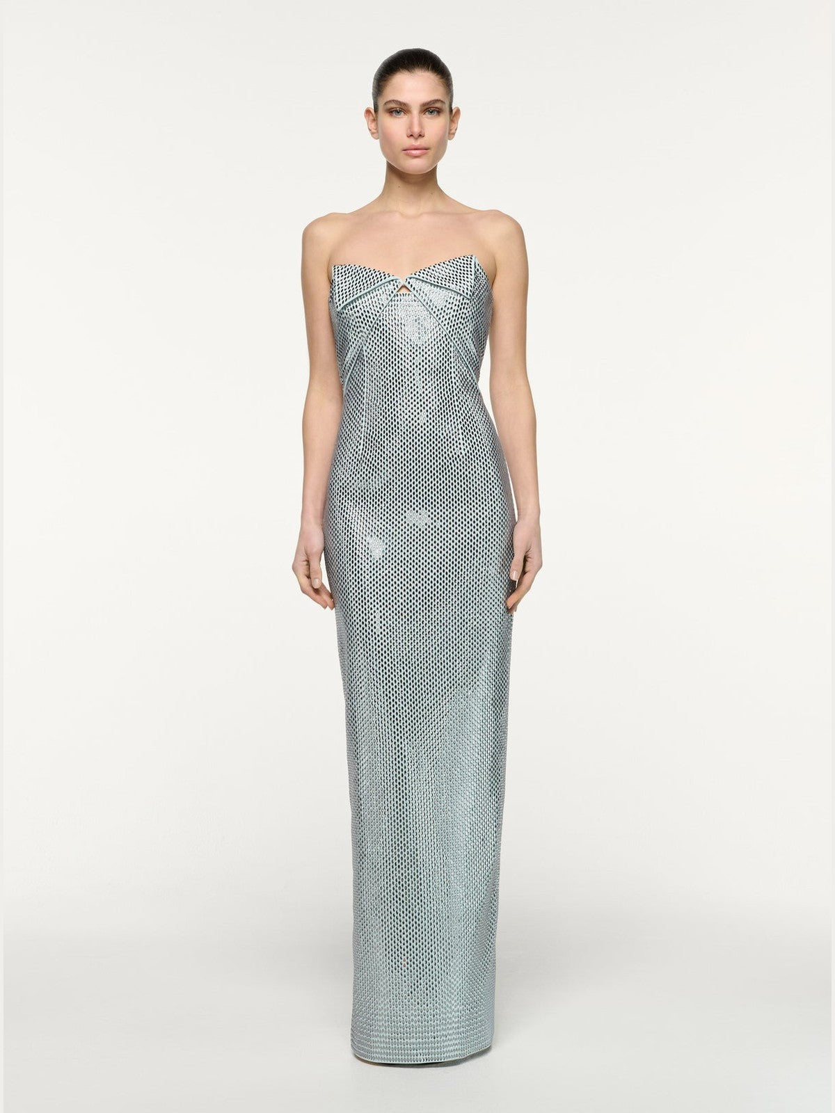 Origami drape bust diamante gown