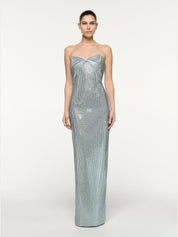 Origami drape bust diamante gown