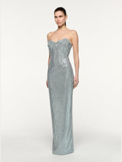 Origami drape bust diamante gown