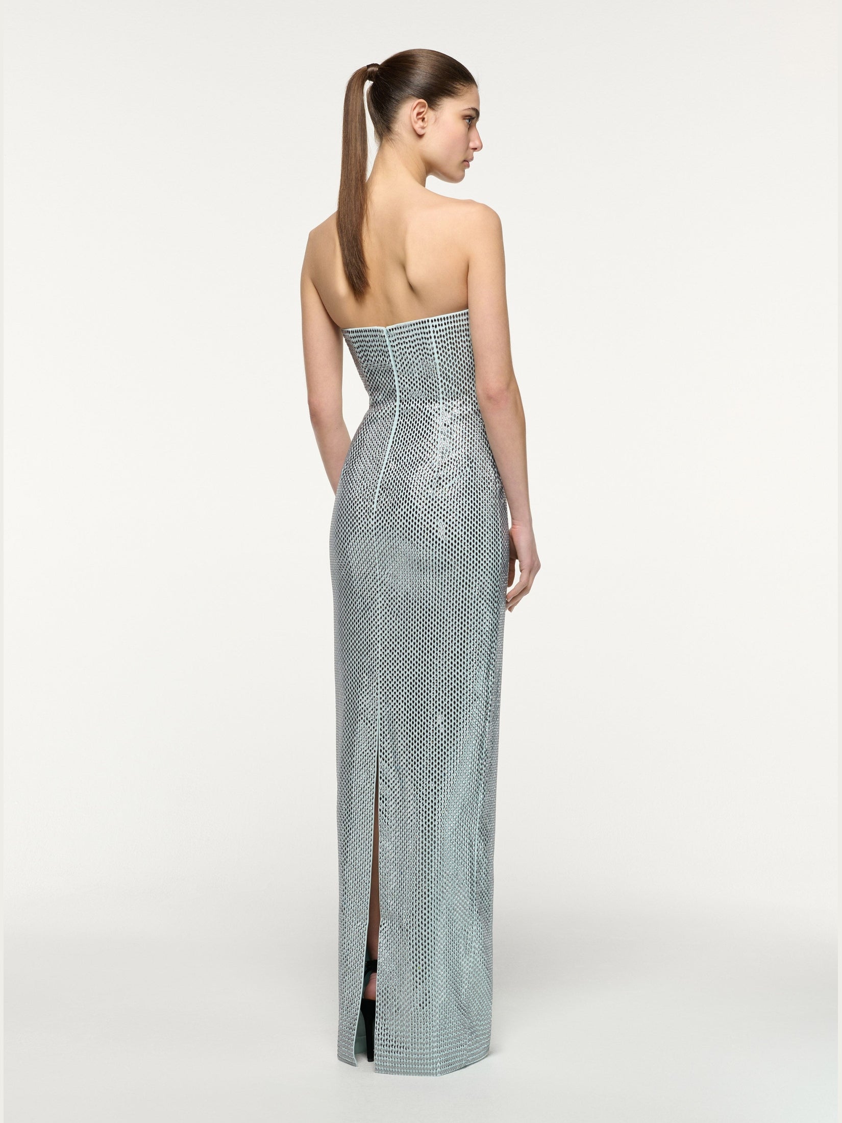 Origami drape bust diamante gown