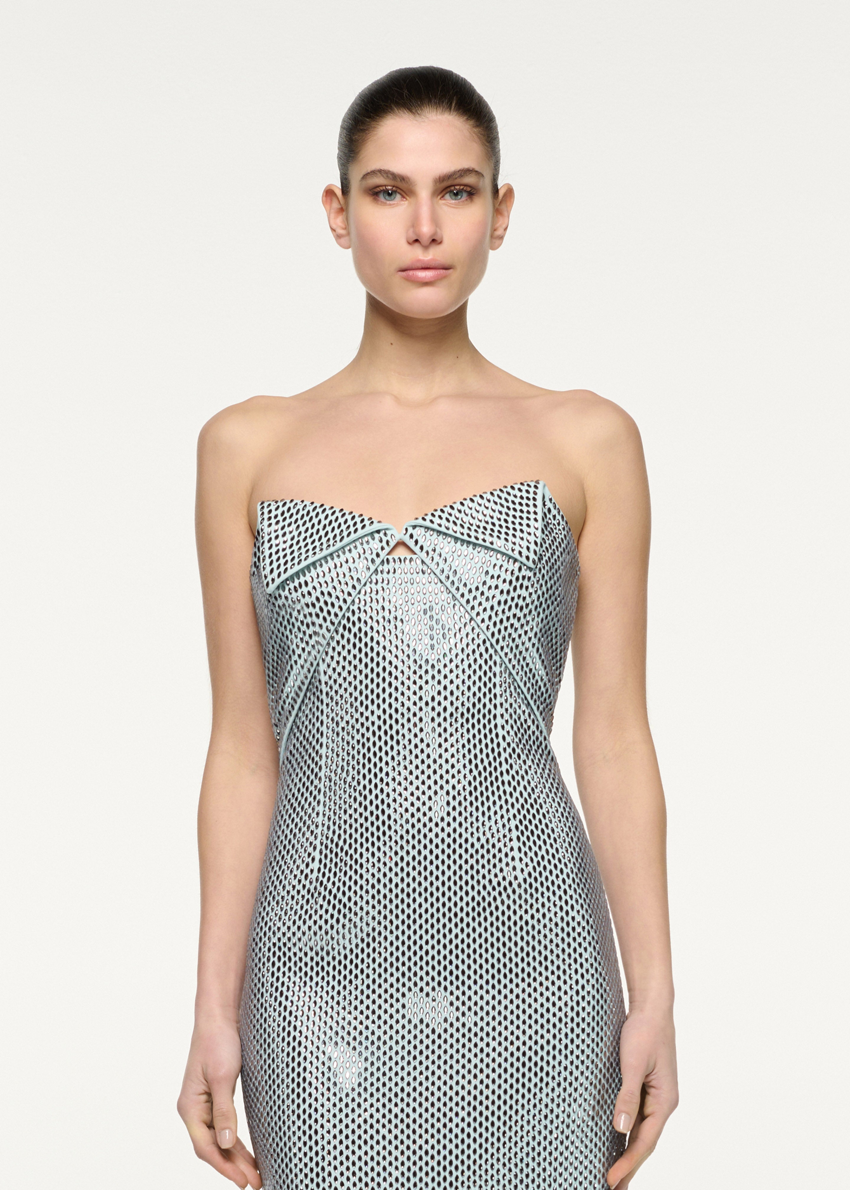 Origami drape bust diamante gown