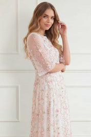 Rococo ribbon round neck gown