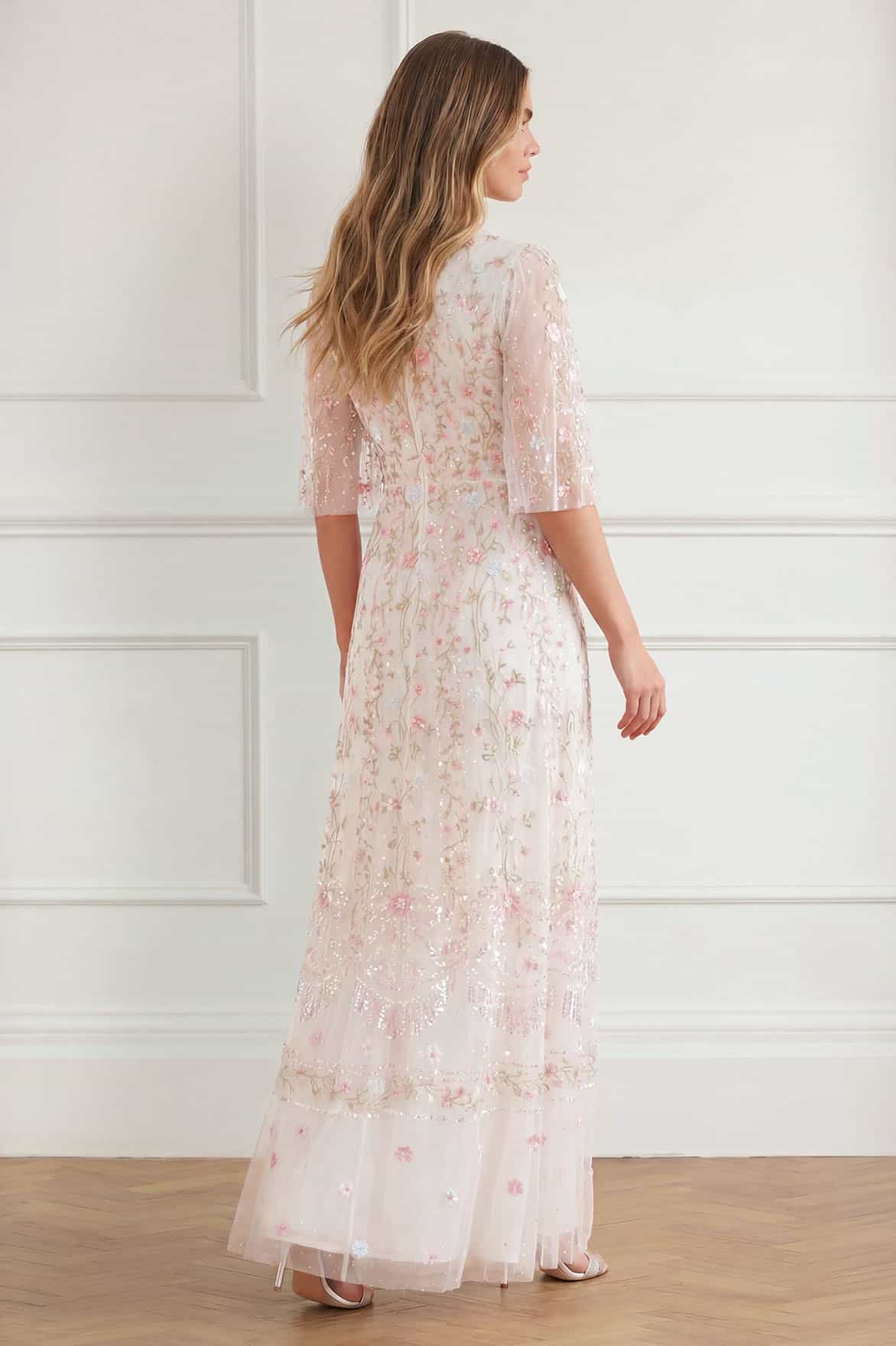 Rococo ribbon round neck gown