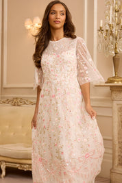 Rococo ribbon round neck gown