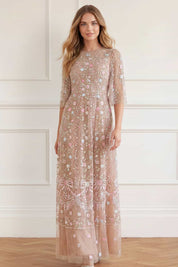 Rococo ribbon round neck gown