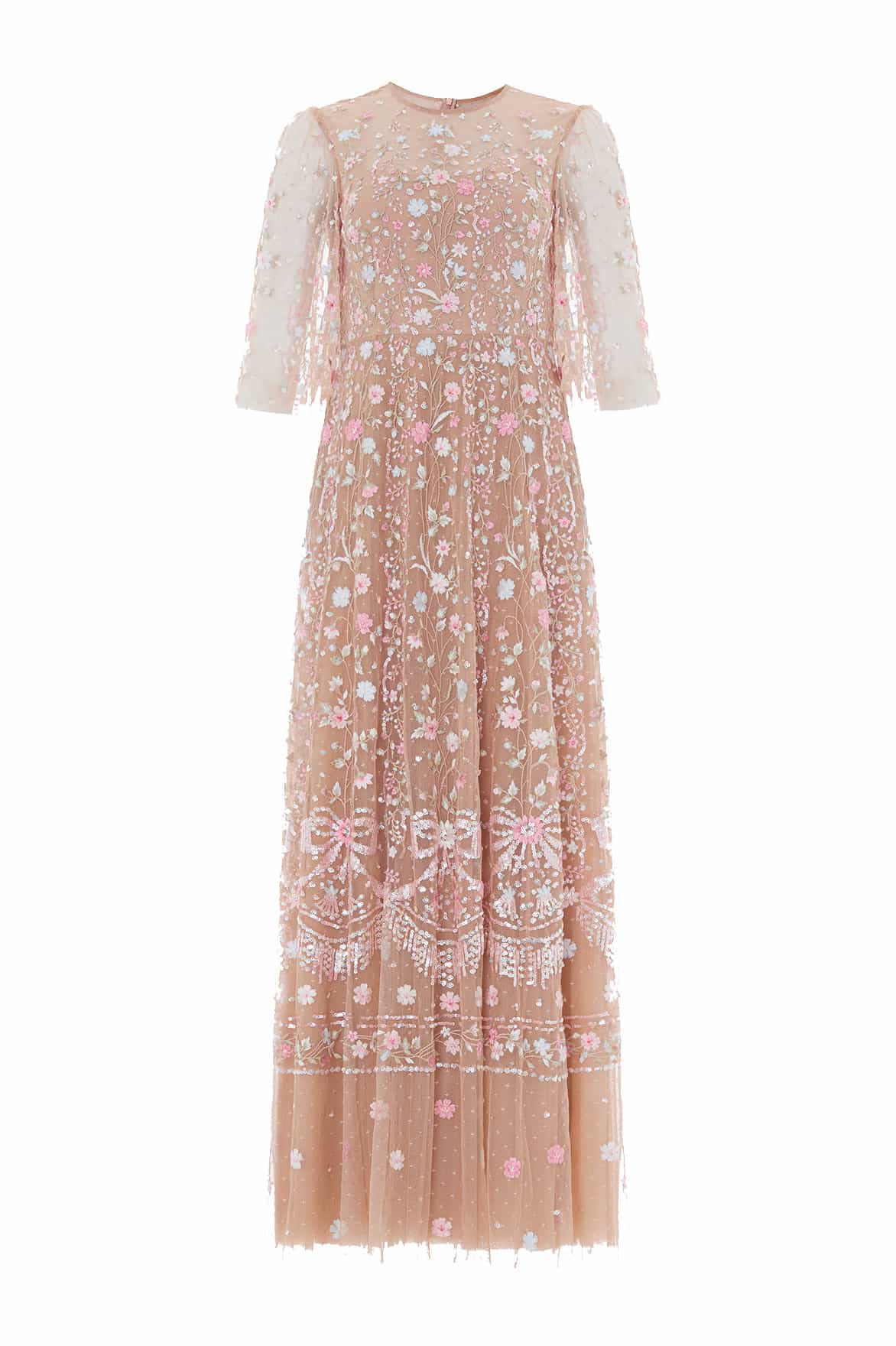 Rococo ribbon round neck gown