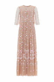 Rococo ribbon round neck gown