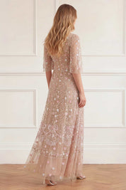 Rococo ribbon round neck gown
