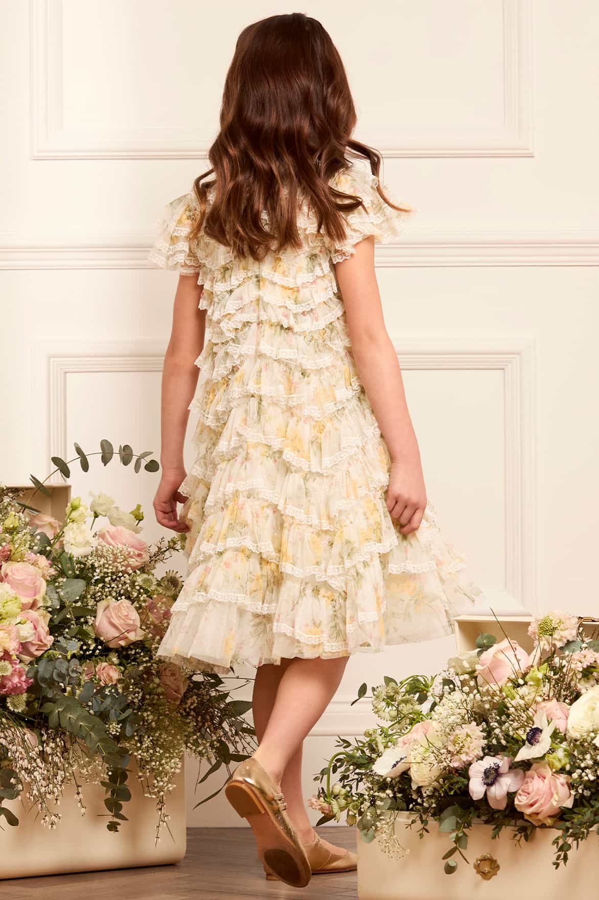 Rose Ruffle Lace Kids Dress