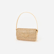 GOLD CRYSTAL BAGUETTE BAG