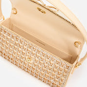 GOLD CRYSTAL BAGUETTE BAG