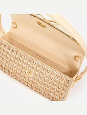 Gold crystal baguette bag