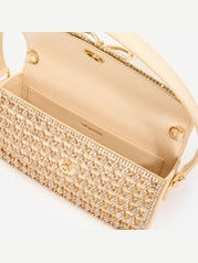 Gold crystal baguette bag