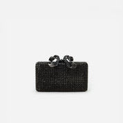 BLACK CRYSTAL BOX CLUTCH