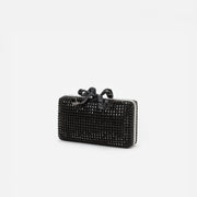 BLACK CRYSTAL BOX CLUTCH