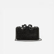 BLACK CRYSTAL BOX CLUTCH