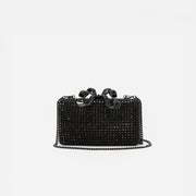 BLACK CRYSTAL BOX CLUTCH