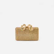 GOLD CRYSTAL BOX CLUTCH