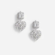 CRYSTAL HEART TIERED EARRINGS