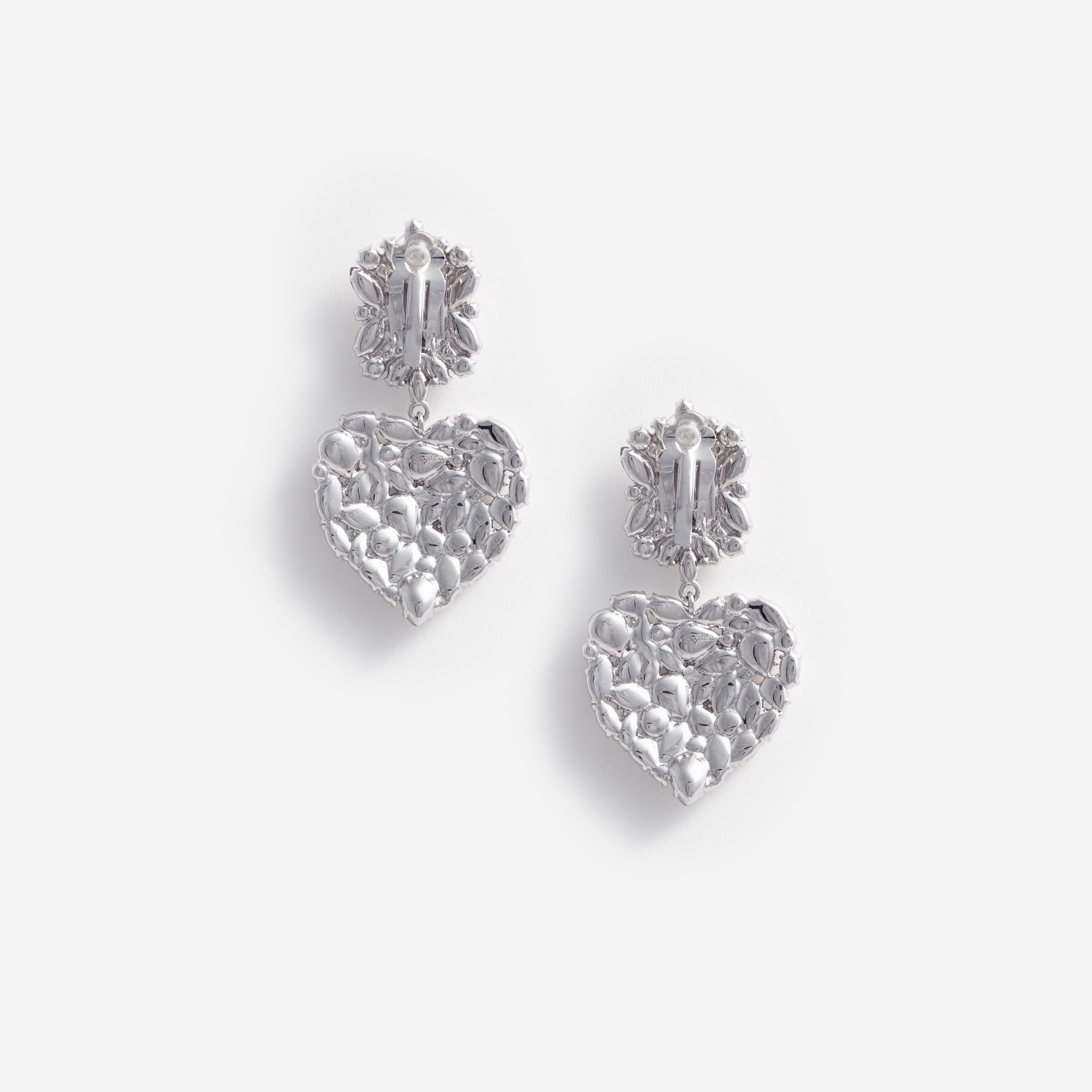 CRYSTAL HEART TIERED EARRINGS