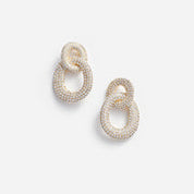 GOLD CRYSTAL LINK EARRINGS