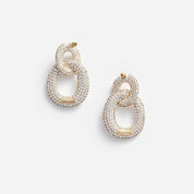 GOLD CRYSTAL LINK EARRINGS