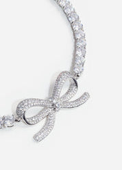 DIAMANTE BOW TENNIS CHOKER